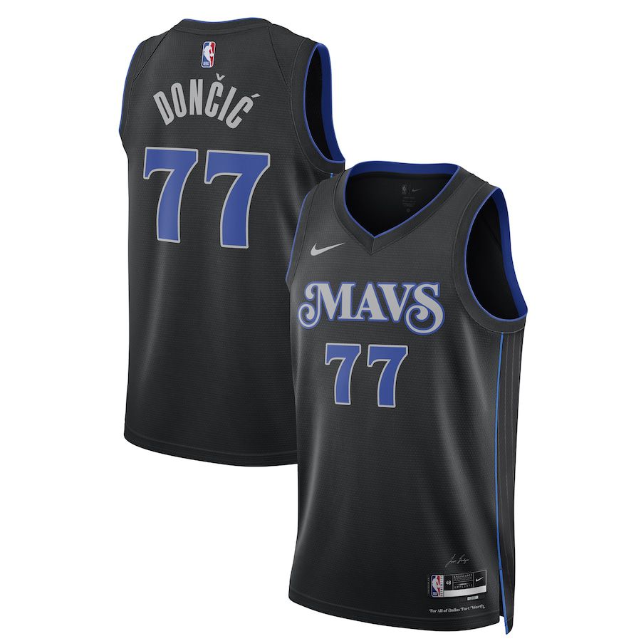 Men Dallas Mavericks #77 Luka Doncic Nike Black City Edition 2023-24 Swingman NBA Jersey->dallas mavericks->NBA Jersey
